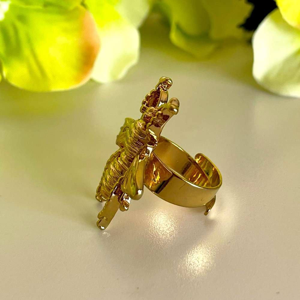 Gold bee adjustable ring - Picture 5 of 6